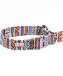 PELLINA Zugstopp Halsband „Boho Blue“, silber, S