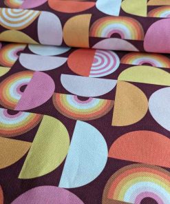 Baumwollstoff, Canvas, Retro Musterung – gelb