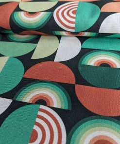 Baumwollstoff, Canvas, Retro Musterung – Grün