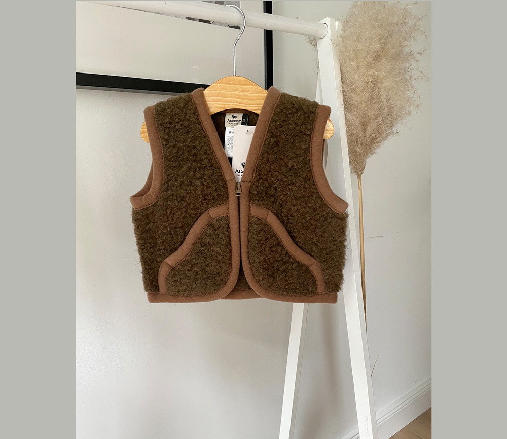 Alwero – Bodywarmer CARPATHIAN, Biowolle, BARK – Bild 2