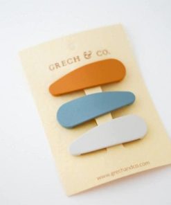 Grech & Co. – Haarspangen „Snap Clip“, golden/light blue/buff, recycelt