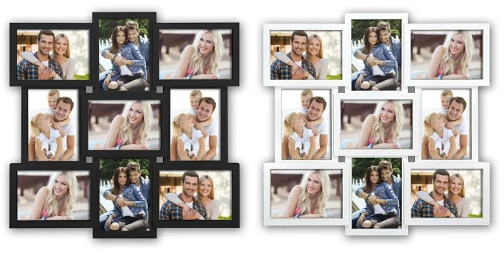Collagen 9 Fotos Rahmen Fotogalerien Kunststoff modern schlichtes Profil 2 Farben