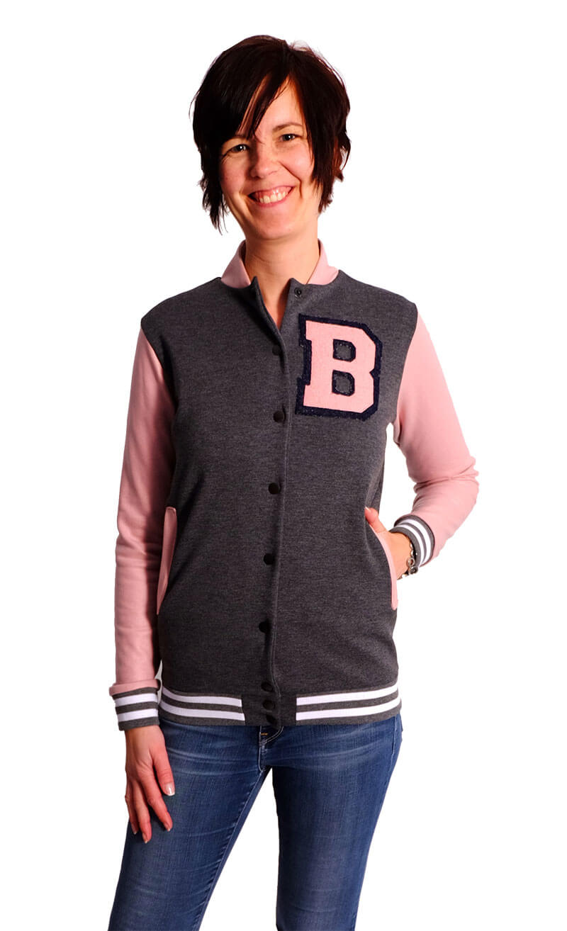 Strickbündchen, gefaltete Collegebündchen in Blau/ Marine mit weißen Streifen, 135 cm – Bild 6