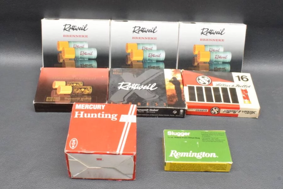 90 Patronen, Konvolut, Rottweil/S&B/Remington/Mercury Schrotpatronen, 16/70, 27-32g, zum Sonderpreis!