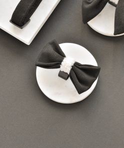 Hunde-Fliege, Wildlederimitat schwarz/weiß