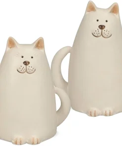 Deko Katzen Figur aus Polyresin im 2er Set