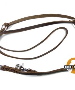 Fettlederleine 2,4 m x 10 mm, dunkelbraun (3-fach verstellbar)