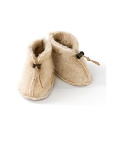 Alwero – Schühchen Baby, Emo Wool, Beige, Biowolle
