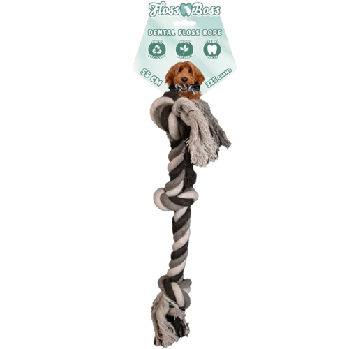 Floss Dental Rope, 100% Baumwolle, 3 Knoten, 55cm – Bild 2