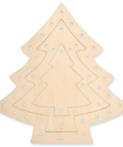 Fädelformen Bäume Weihnachtsbäume Holz Fädelbäume 3 Stk. Basteln ab 3 Jahren