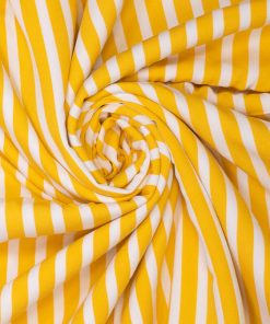 Fibre Mood Viskosestoff – Crêpe Stoff, breite Streifen Gelb / Weiß