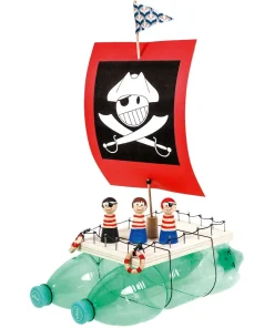 Flaschenboot Katamaran PET Bausatz Kreativset Bastelset Kinder ab 6 Jahre