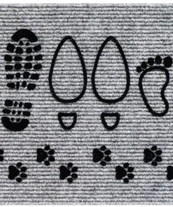 Fußmatte RIPS Nadelfilz Motiv Pfoten Fuß & Schuhabdrücke Indoor 1 Stk – 40×60 cm