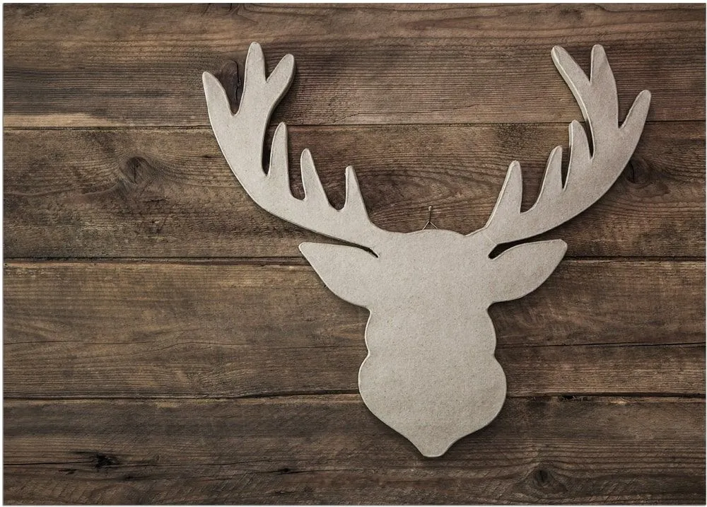 Fußmatten Fußabstreifer DECOR Hirschgeweih & Holzbrett braun waschbar 2 Größen – Bild 4