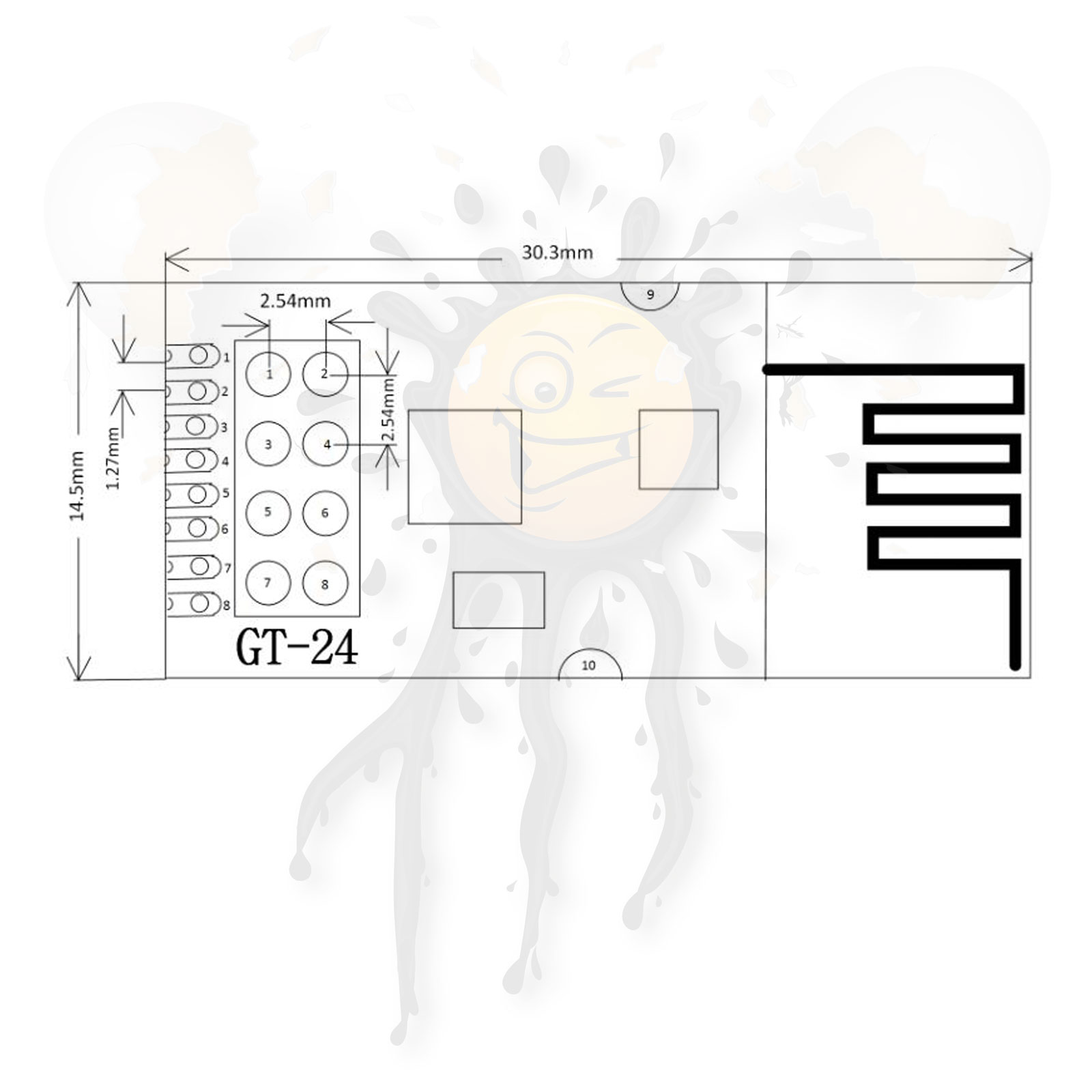 GT-24 NRF24L01+ PA LNA 1100meter 2.4GHz 100mW long distance Funk Transceiver – Bild 5