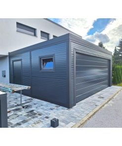 Garage 6 x 6 x 2.8 m isoliert mit Sektionaltor, 3 x Fenster und Türe