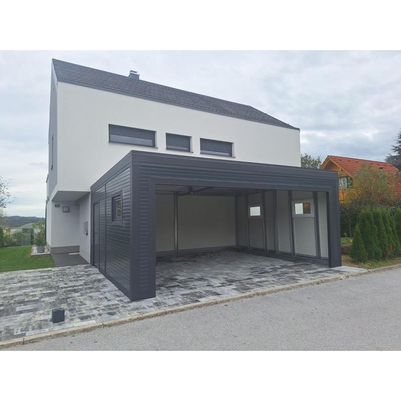 Garage 6 x 6 x 2.8 m isoliert mit Sektionaltor, 3 x Fenster und Türe – Bild 3