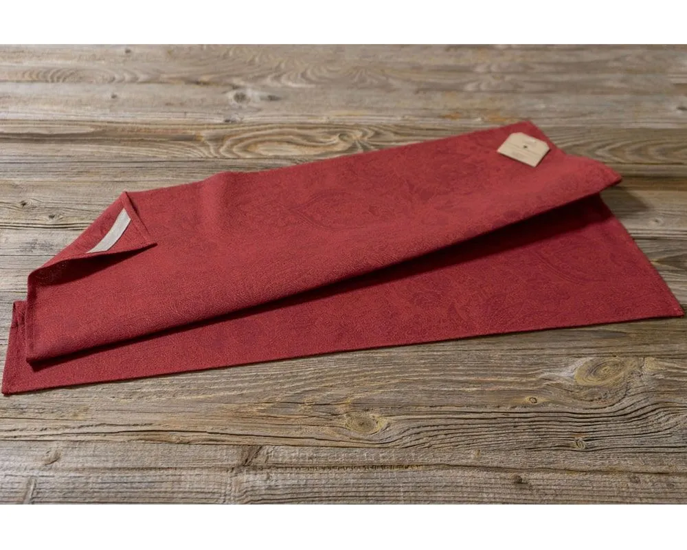 Geschirrtuch Abtrockentuch Textil EDDA floralem Webmuster rot 47×70 cm Landhaus 1 Stk – Bild 2