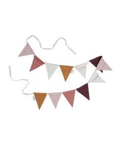 Fabelab – Wimpel-Girlande, Mauve Mix, Biobaumwolle