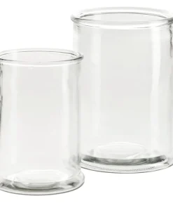 Glasvasen Blumenvasen verstärkter Rand Zylinderform Glas klar 1 Stk 2 Größen