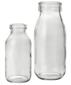 Glasvasen Vasen Milchflaschen Glasflaschen Flaschenform 2er Set in 2 Größen