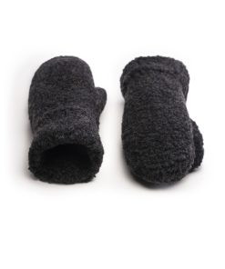 Alwero – Handschuhe „GULLY JUNIOR“ mit Band, DEEP BLACK, Biowolle Ultra Light