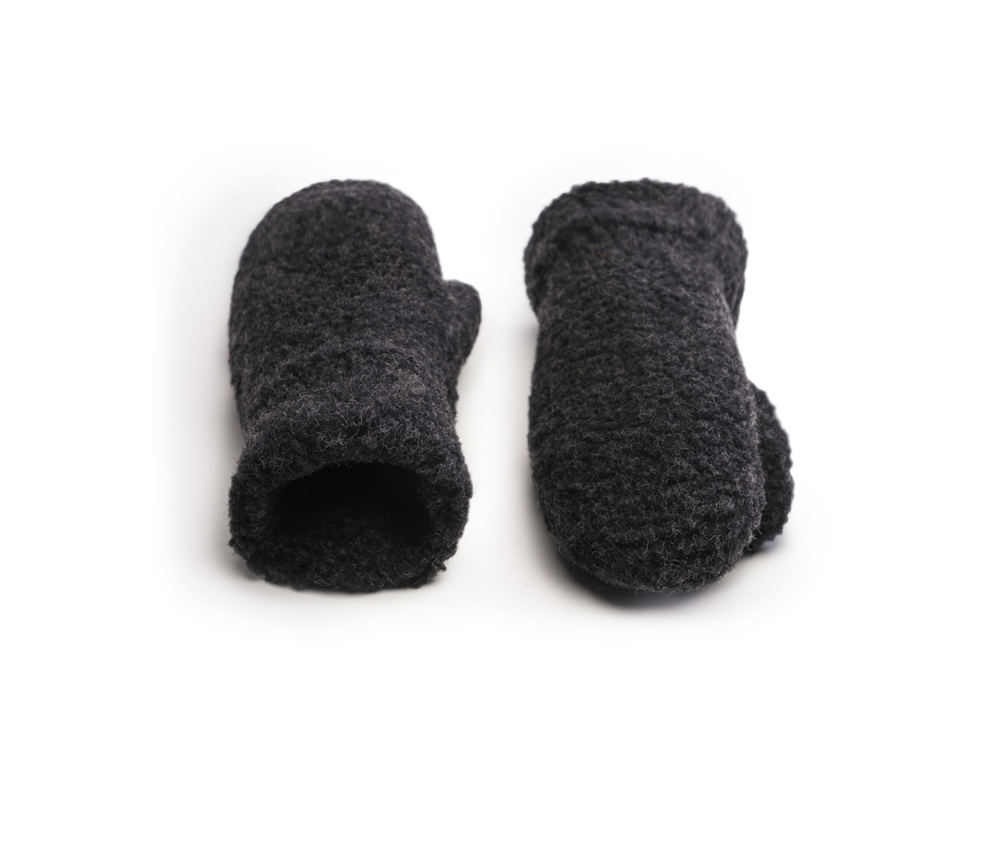 Alwero – Handschuhe „GULLY JUNIOR“ mit Band, DEEP BLACK, Biowolle Ultra Light – Bild 2