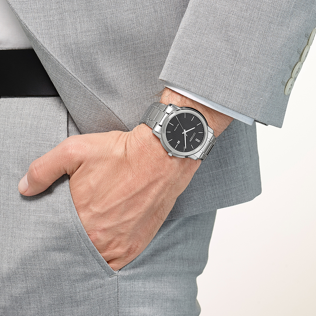 Citizen Elegant AW1211-80E Datum Eco Drive Herren schwarz 5 bar Elegance Neu – Bild 5