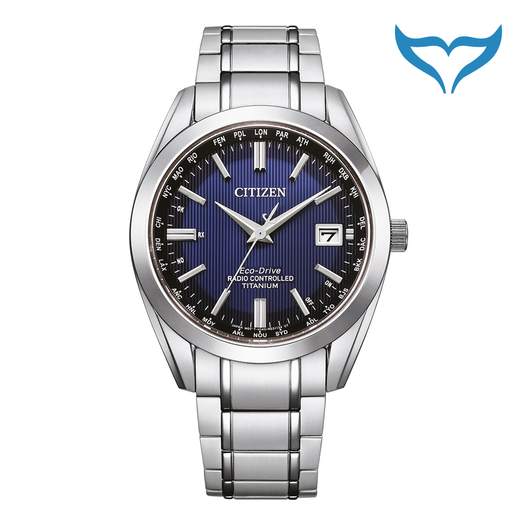 Citizen Funkuhr Herren CB0260-81L 10 bar Funk Quarz Eco-Drive Saphir Titanium Ne