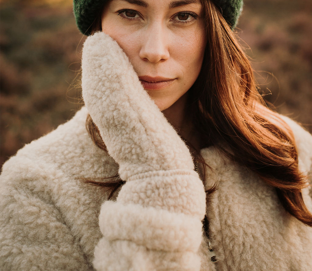 Alwero – Handschuhe, Freeze Adult, Beige, Biowolle – Bild 3