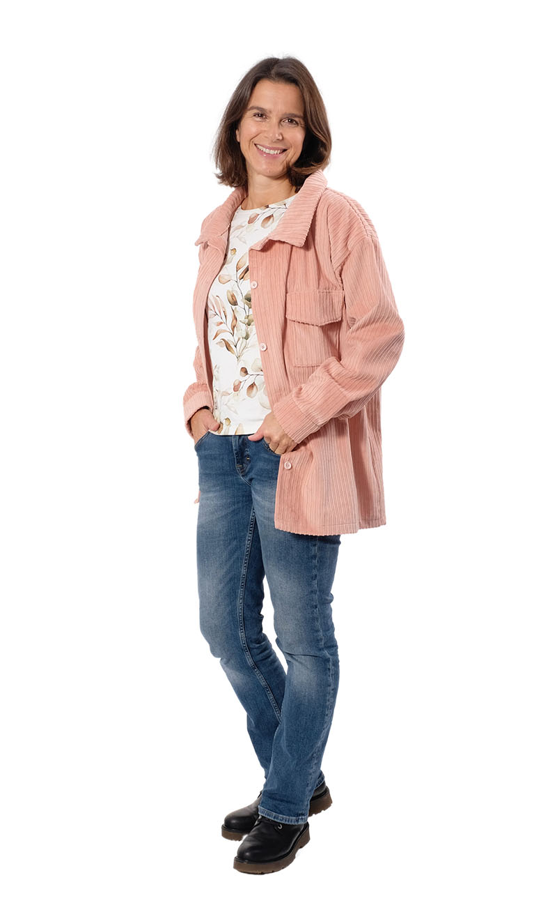 Cord, Breitcord, unifarben Jeansblau – Bild 4