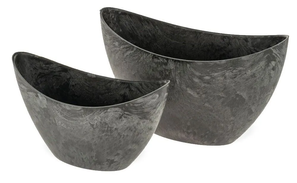 Pflanzschale Vintage oval für draußen schwarz in 2 Größen – Bild 2