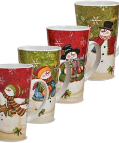 Jumbo Tassen Becher Weihnachtsmotiv Schneemann B-WARE Keramik 1 Stk.