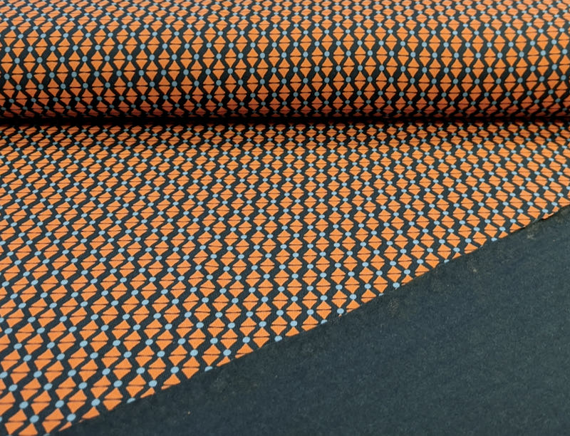 Jersey, grafisches Muster Blau / Braun / Marine