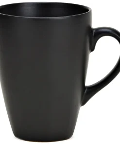 Kaffeebecher Becher Tasse Steingut Kaffeetasse schwarz uni 1 Stk B-WARE 11 cm