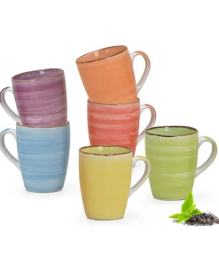 Kaffeetassen Steingut Landhausstil farbenfroher Mix 36 Stk. 10 cm / 340 ml