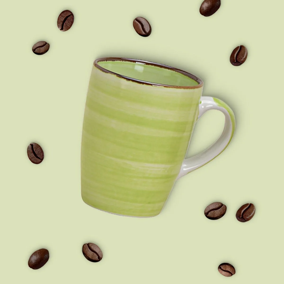 Kaffeetassen Steingut Landhausstil farbenfroher Mix 36 Stk. 10 cm / 340 ml – Bild 6