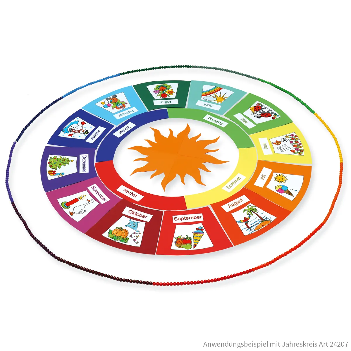 Kalender Lernspiel Jahreskette Holzperlen Bausatz für Kinder – ab 6 Jahren – Bild 5