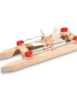 Katamaran Holz Modell Gummimotor Bausatz Kinder Werkset Bastelset ab 9 Jahren