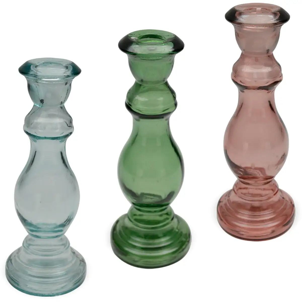 Kerzenständer Glas 3 Farben