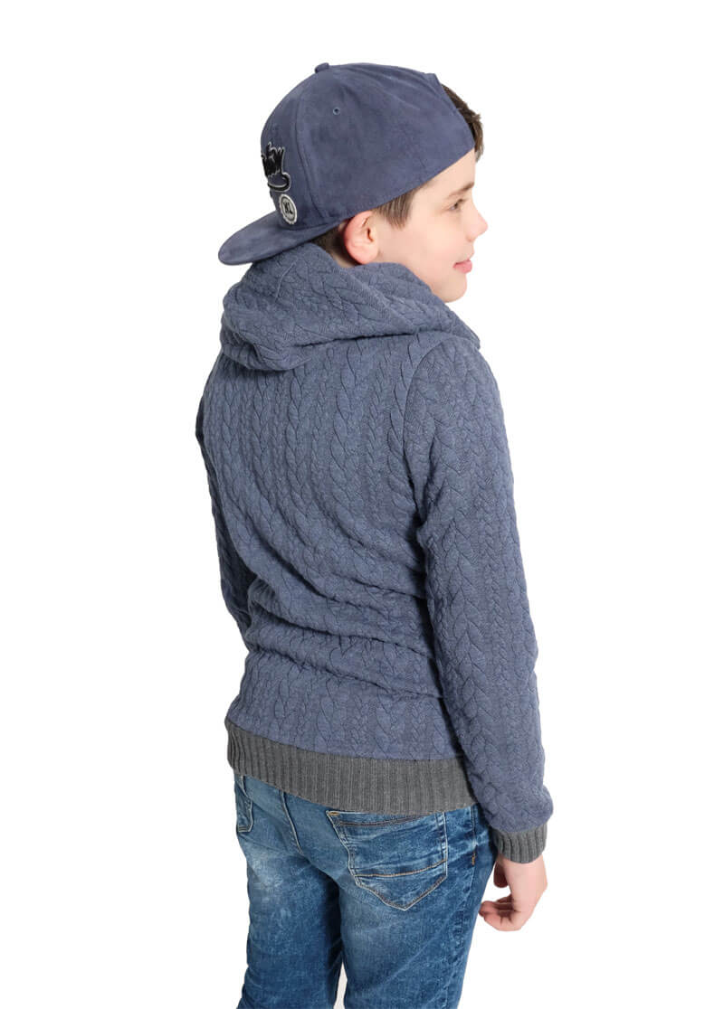 Dehnbarer Strickstoff mit Zopfmuster, Braun – Bild 6