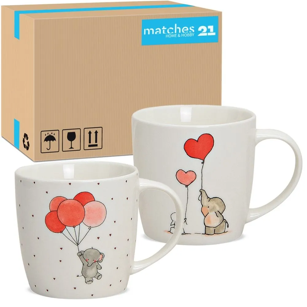 Kindertassen Kinder Tassen Becher Elefant & Hase 36 Stk. 9 cm / 250 ml