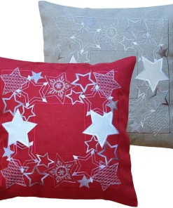 Kissenbezüge Kissenhüllen Sternen Banner Weihnachten Stick 40×40 1 Stk 2 Farben