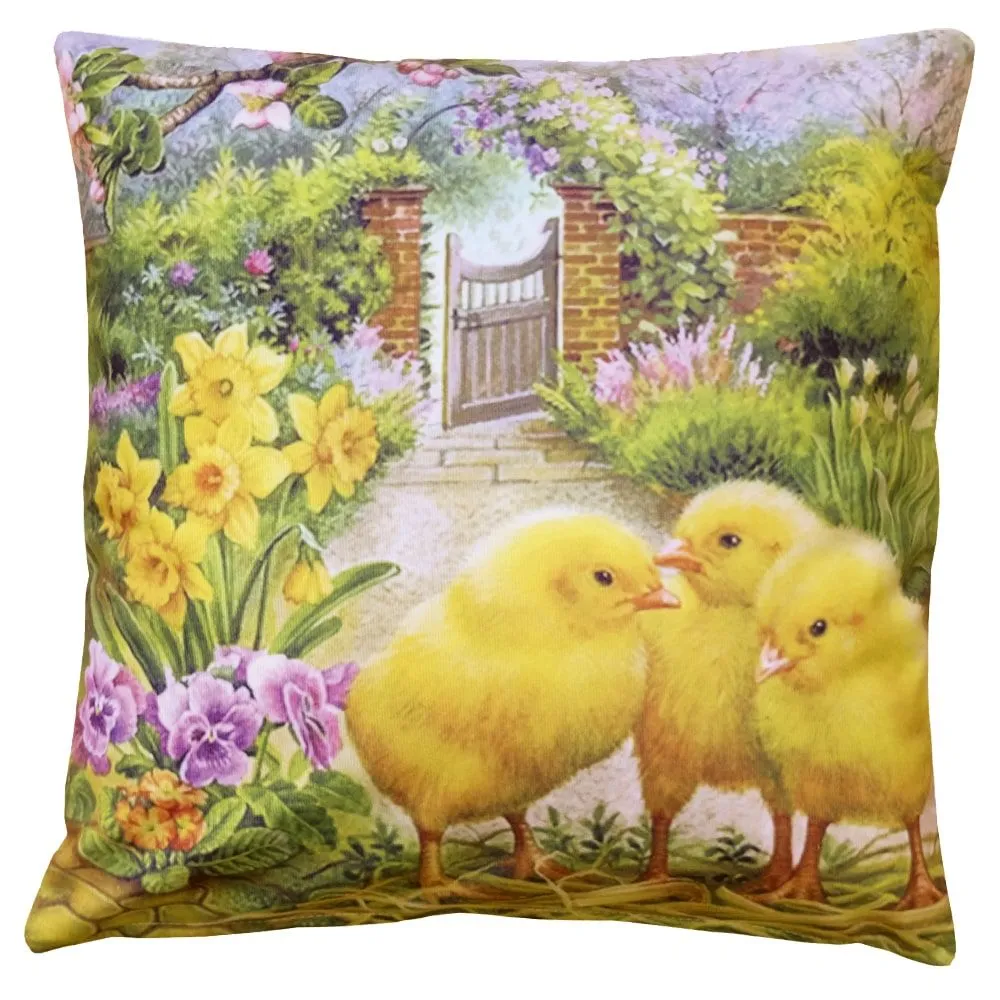 Kissenbezug Ostern Küken Garten Dekokissen Polyester bunt 40×40 cm