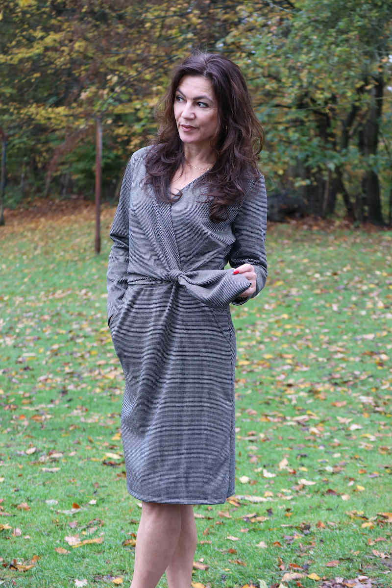 Stretch, Jacquard, Salz und Pfeffer Musterung, Schwarz – Bild 4