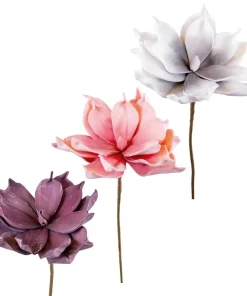 Kunstblumen Magnolie in 3 Farben Pflanzen Deko Ø 12×65 Schaumstoff