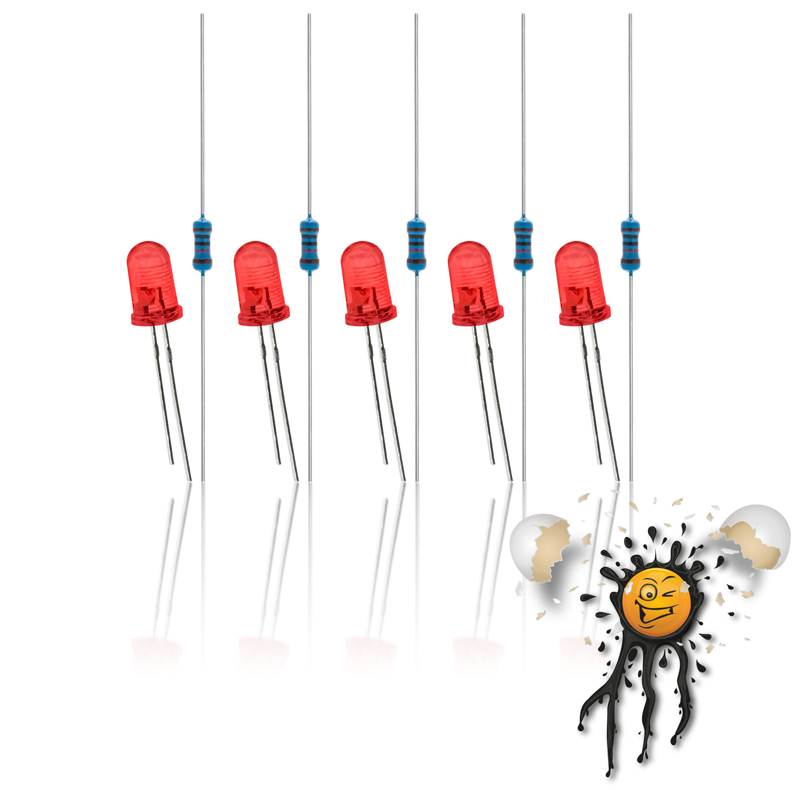 5mm LED Sortiment 3.3V 5V 6V 9V 12V red blue white yellow green – Bild 4