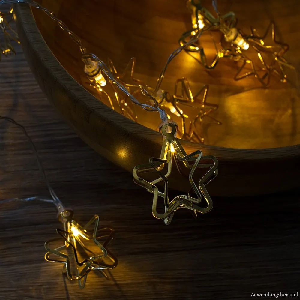 LED-Minilichterketten 3D Metallsterne Schalter Batterie 1 Stk in 3 Farben – Bild 9