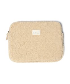 Studio Noos – Wollweiße Teddy Laptop-Tasche, 13 Zoll