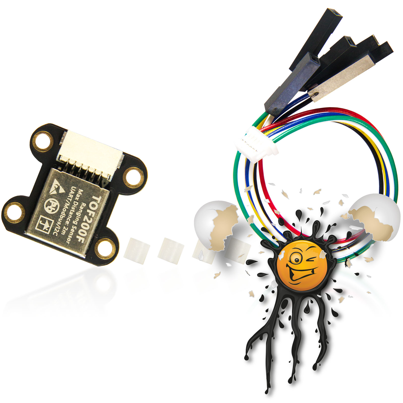 Laser Time of Flight Distanzsensoren TOF200 serial I2C Modbus Sensor Modul 2 Meter – Bild 2